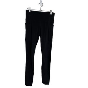 Athleta Moto Ribbed Black Side Pocket Leggings XS